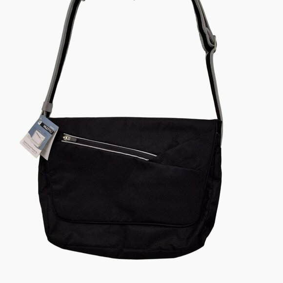 NEW Magellans VaultPro Travel Tech Messenger Bag, Black RFID Blocking Security - Picture 1 of 10